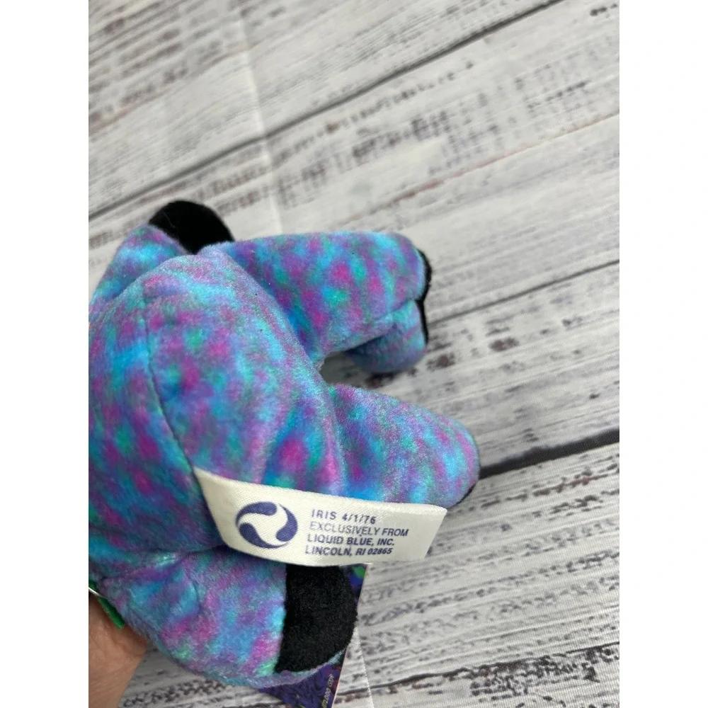 VTG Grateful Dead Iris Bean Bear Plush Liquid Blue Tie Dye 7